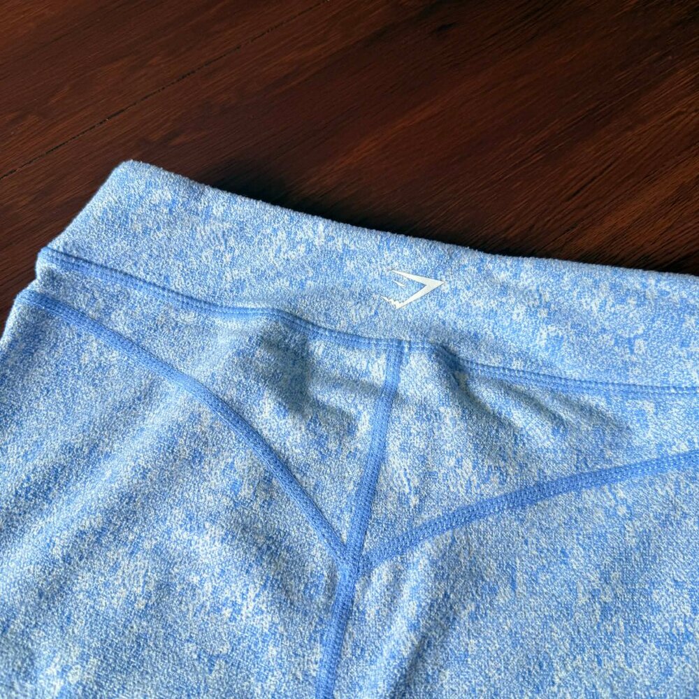 Gymshark Seamless Leggings Womens S Blue Marl High Waisted Athletic Yoga 3151